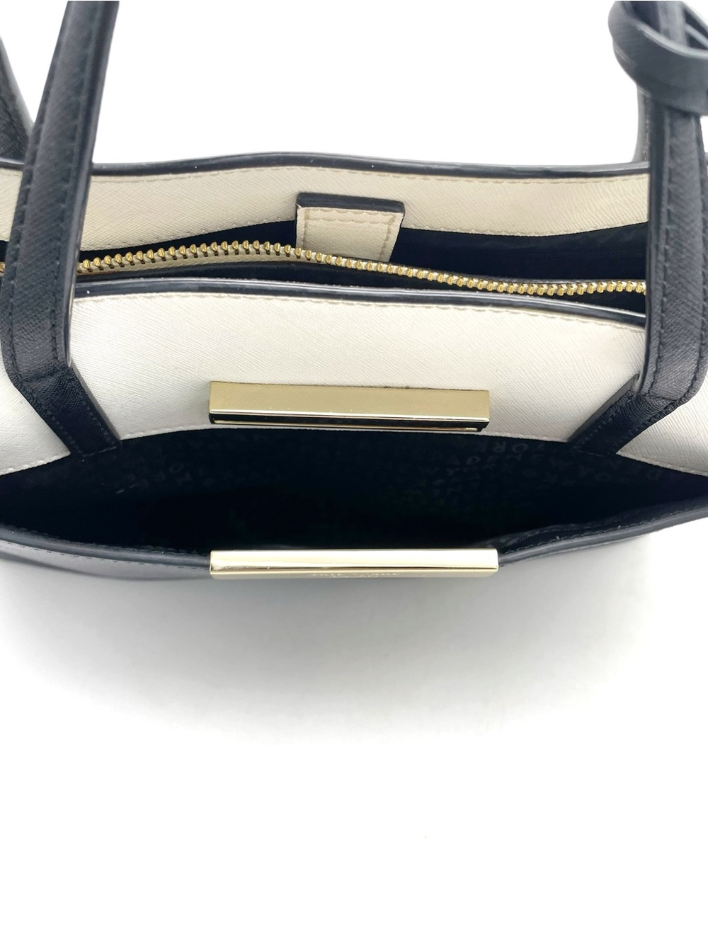 Kate Spade Maiden Way Clarke Satchel Crossbody Black White Saffiano Leather Bag - Picture 12 of 16
